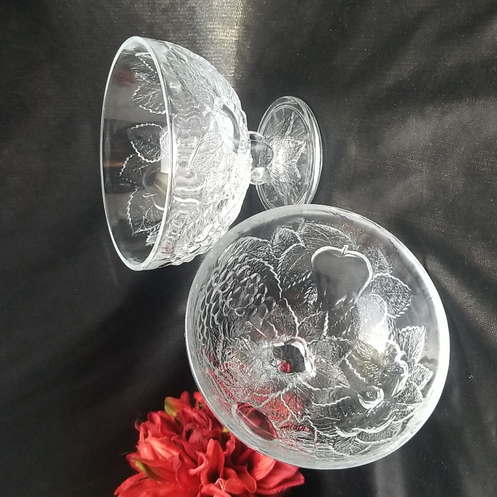 Pasabahce Fruit Pattern Dessert Compote Bowls